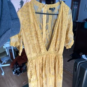 Boho yellow maxi dress